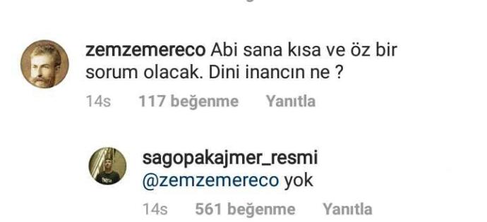 Dün Sagopa Kajmer instagramda soruları cevapladı gördünüz mü?