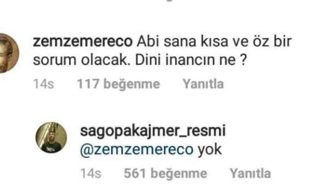 Dün Sagopa Kajmer instagramda soruları cevapladı gördünüz mü?