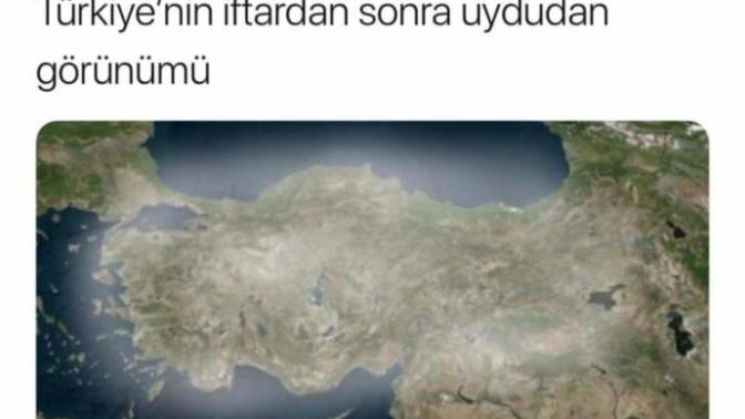 Ülkenin iftardan sonra uydu görüntüsünü gördünüz mü?