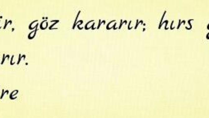 Hırs gelir, göz kararır. Hırs gider, yüz kızarır! Son zamanlarda hırs haline getirdiğiniz bir şeyler var mı?