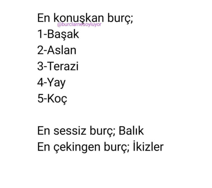 En konuşkan burçlar hangisi?