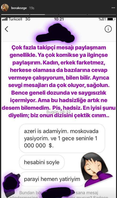 Oyuncu Özge Borak, 1 gece için 1 Milyon Dolar teklifini ifşa etti. Aynı durumda siz ne tepkiyi verirsiniz?