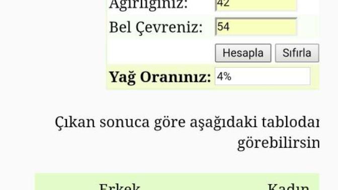 Yağ oranı hesaplama?