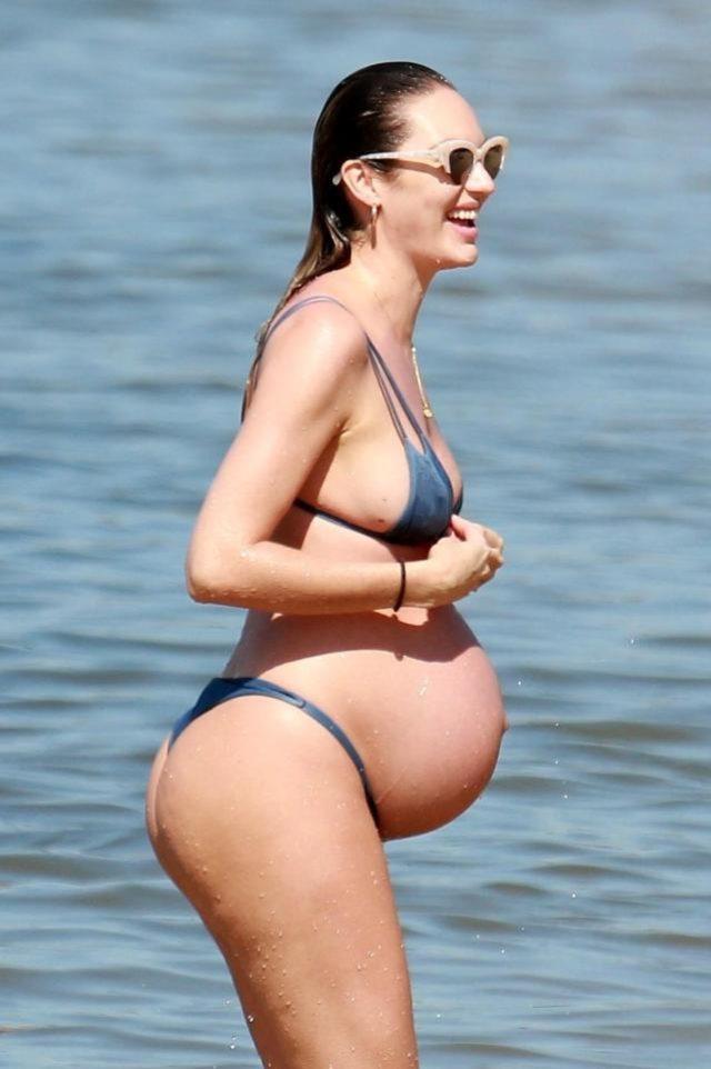 Güney Afrikalı model Candice Swanepoel doğurdu doğuracak! Hamile bir kadının bu şekilde bikini giymesini doğru buluyor musunuz?