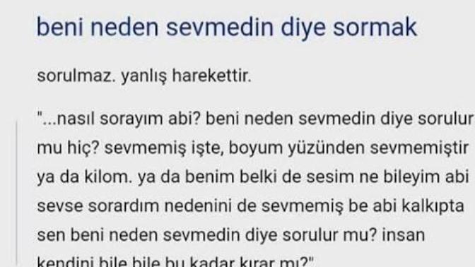 Uzun süre severek beklediğiniz ancak aşkınıza karşılık alamadığınız insana beni neden sevmedin diye sorar mısınız?
