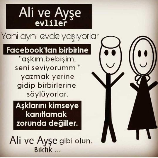 Neden Ali ve Ayşe gibi olmuyorsunuz? 😊?