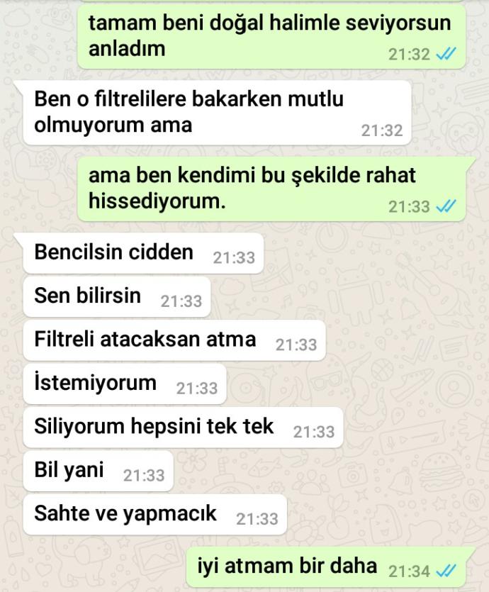 Filtresiz fotoğraf isteyen sevgiliyi ne yapmalı?