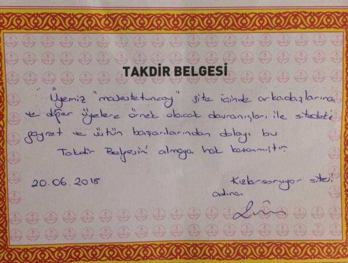 En son ne zaman takdir belgesi / teşekkür belgesi aldınız :) ?