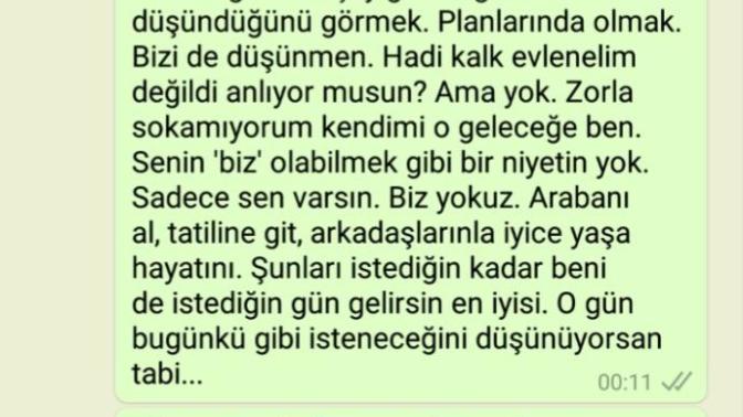 Evliliğe hazır değilmiş... Sizce mesajım nasıl?
