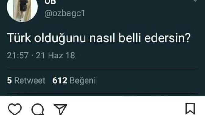 Türk olduğunu nasıl belli edersin?