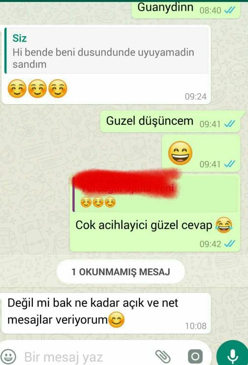 Sadece tebessüm emojisi evet mi, hayır mı demek?