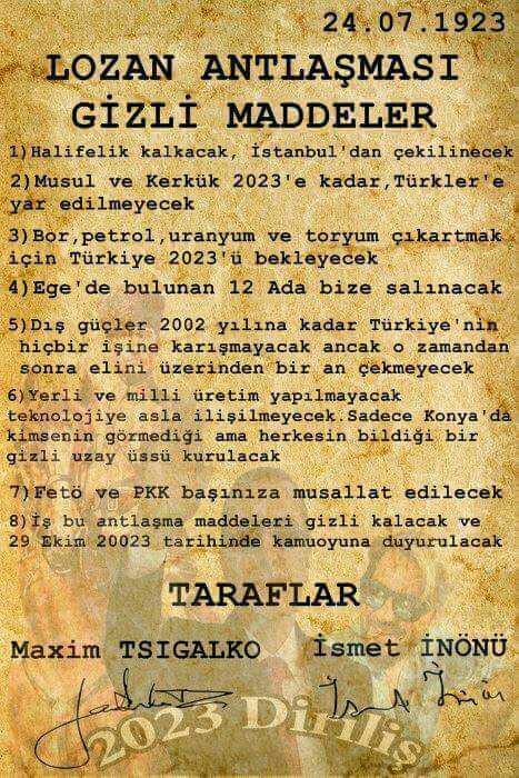 Lozan'ın gizli maddelerinin ortaya çıkması hakkında ne düşünüyorsunuz arkadaşlar?