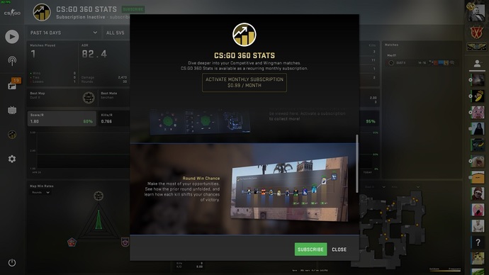Cs Go İstatisklerini gösteren ücretli oyun eklentisi