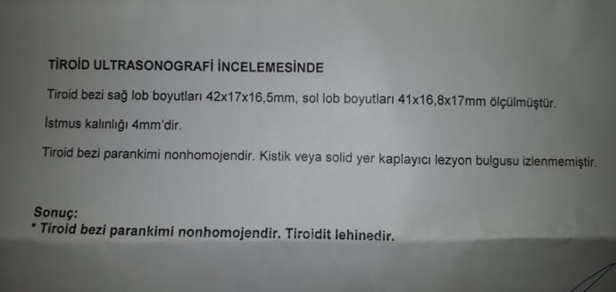 Tiroid ultrason değerinden anlayacak biri var mı acaba?