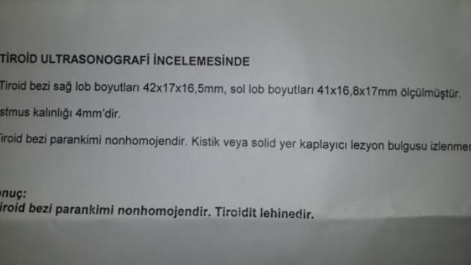 Tiroid ultrason değerinden anlayacak biri var mı acaba?