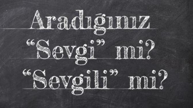 Sen ne istiyorsun? Sevgi mi/sevgili mi?