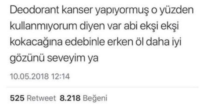 Deodorant kullanımı ders olarak okutulmalı mı?
