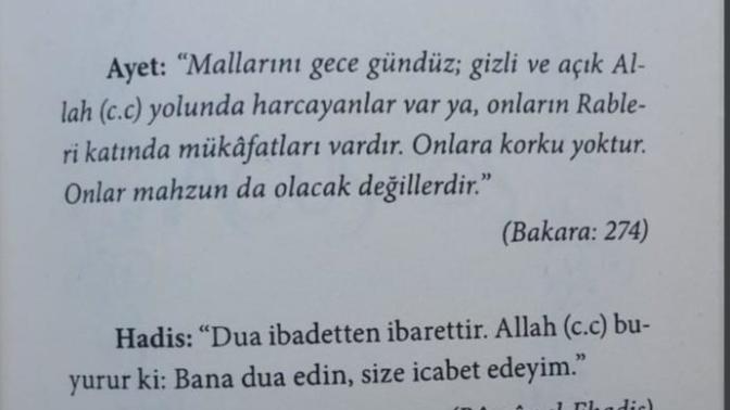 Güne bir ayet, bir hadis, bir dua bırakabilir misiniz?
