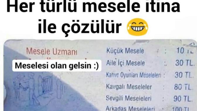 Her türlü mesele itina ile çözülür 😂 mesele uzmanı da geldi. Söyleyin bakalım derdiniz var mı?