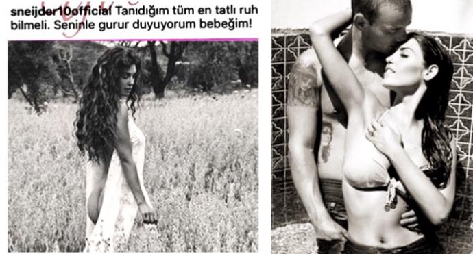 Yolanthe Instagram'da yarı çıplak poz paylaştı, Sneijder: “Gurur duyuyorum bebeğim” dedi. Siz nasıl buldunuz?
