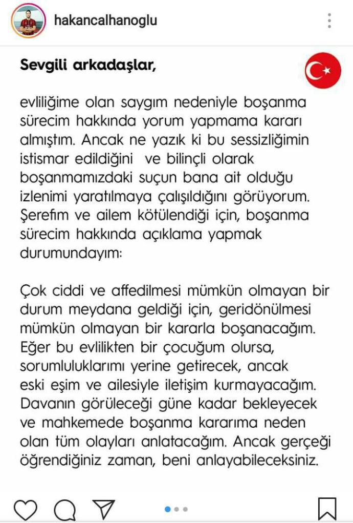 Hakan Çalhanoğlu ve Sinem Gündoğdu boşanma sürecindeler, tarafların son paylaşımlarına göre kim haklı kim haksız?