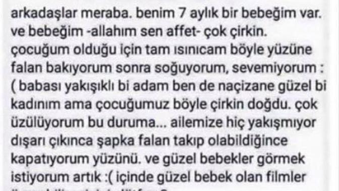 Bebeğiniz çirkin olsa sevmez misiniz?
