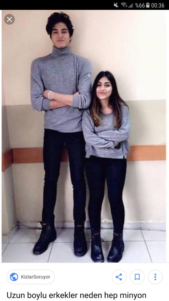 1.55 kız ve 1.80 erkek çifti?