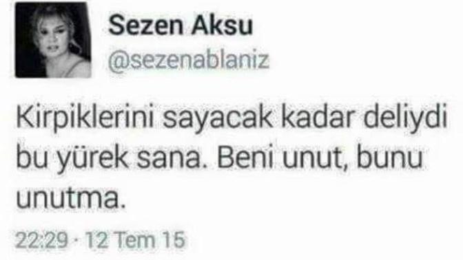 Beni unut Bunu unutma dediğiniz ne var?
