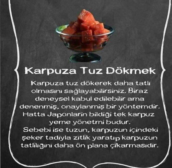 Karpuza tuz ekelim.. Birde öyle deneyelim..