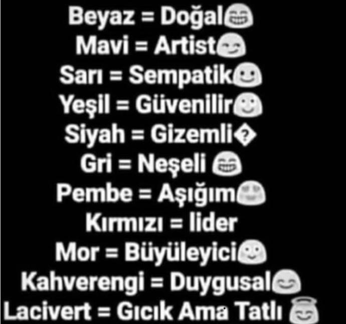 Kendini anlat desem hangi renk (leri) yazardın?