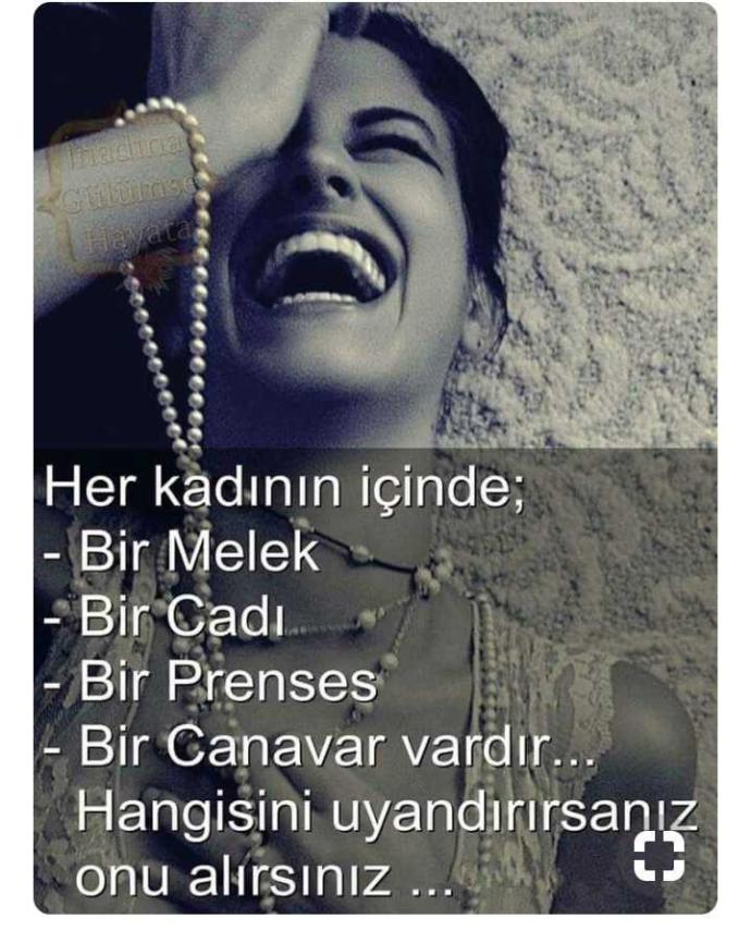 Her kadinin içinde bir melek, Bir cadı, Bir prenses, Bir canavar vardır. hangisini uyandirirsaniz onu alırsınız... bu doğru mu?