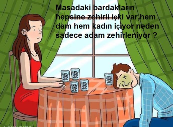 Adam içkiden zehirlenerek ölüyor, kadın niye zehirden ölmüyor?