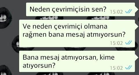Watsapta sürekli çevrimiçi olup sizin mesajınızada çok geç saatlerde bakan sevgiliniz, sizcede canına susamış değil mi?